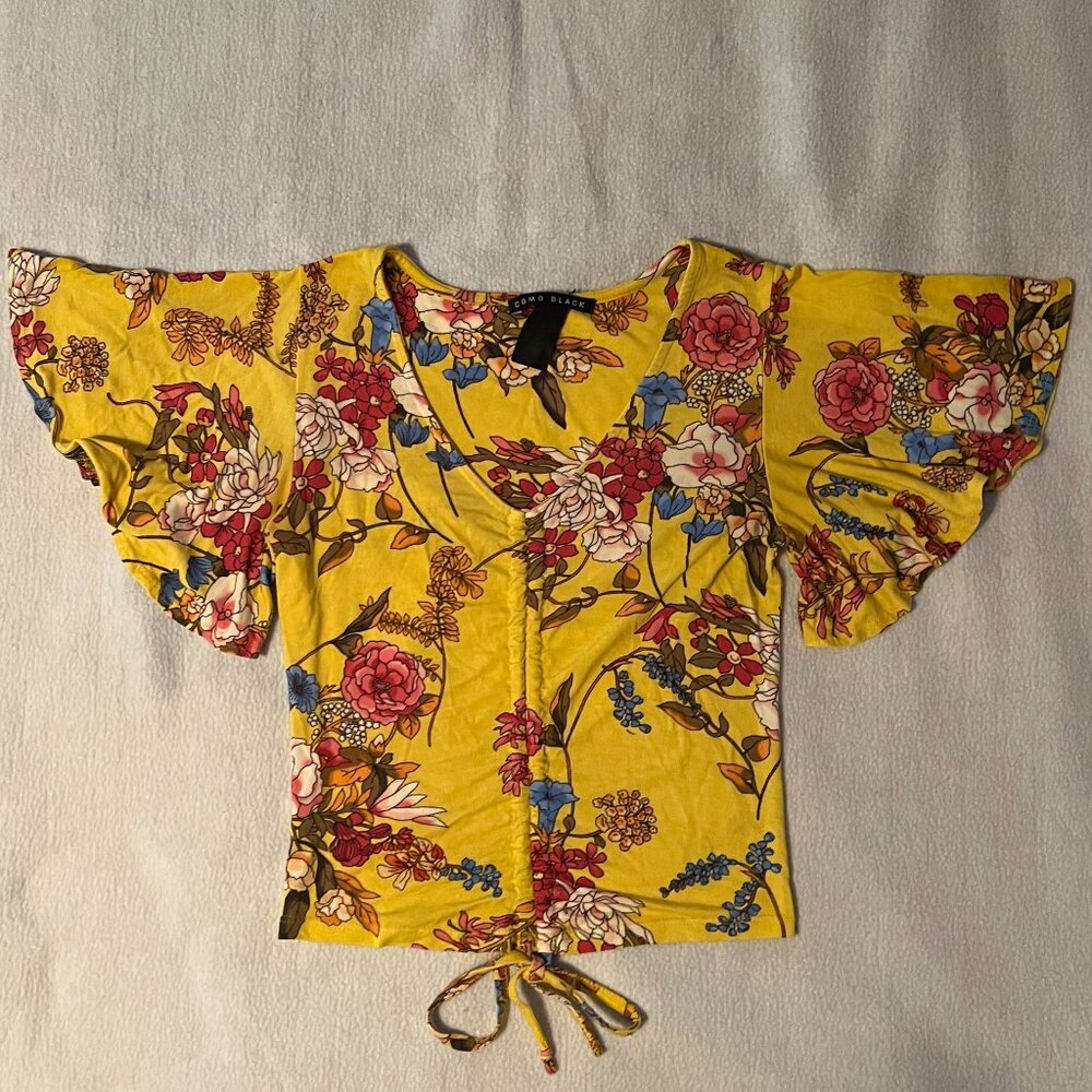 Como Black - V-Neck Top / Size Unknown